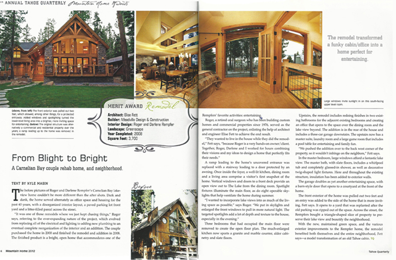 Tahoe Quarterly Awards - Rempfer Residence Tahoe Quarterly Awards - Rempfer Residence